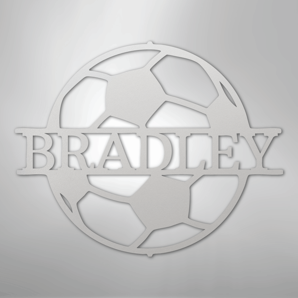 Soccer Monogram - Steel Sign - Kim’s Signature Beauty & Accessories