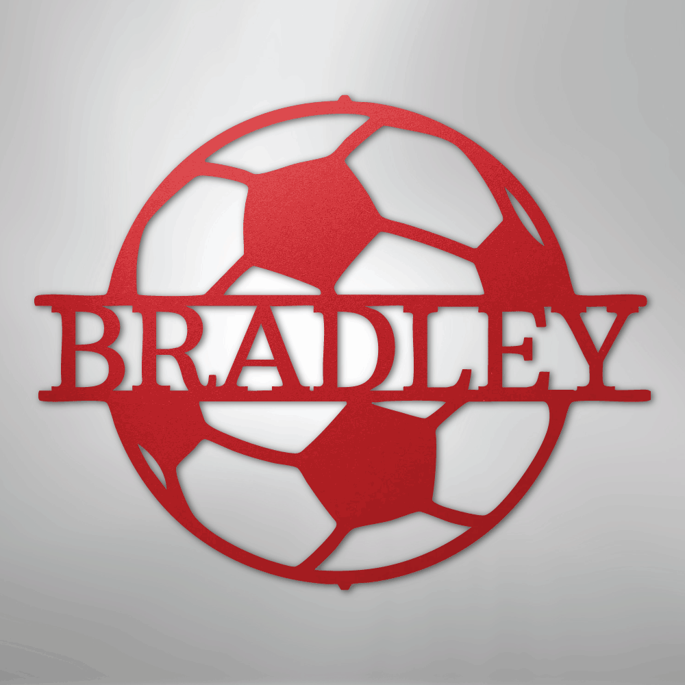 Soccer Monogram - Steel Sign - Kim’s Signature Beauty & Accessories