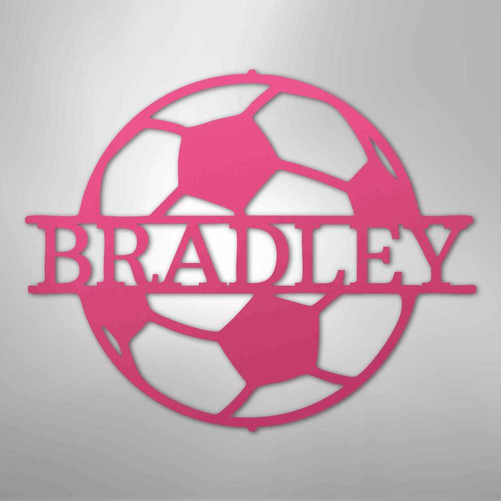 Soccer Monogram - Steel Sign - Kim’s Signature Beauty & Accessories
