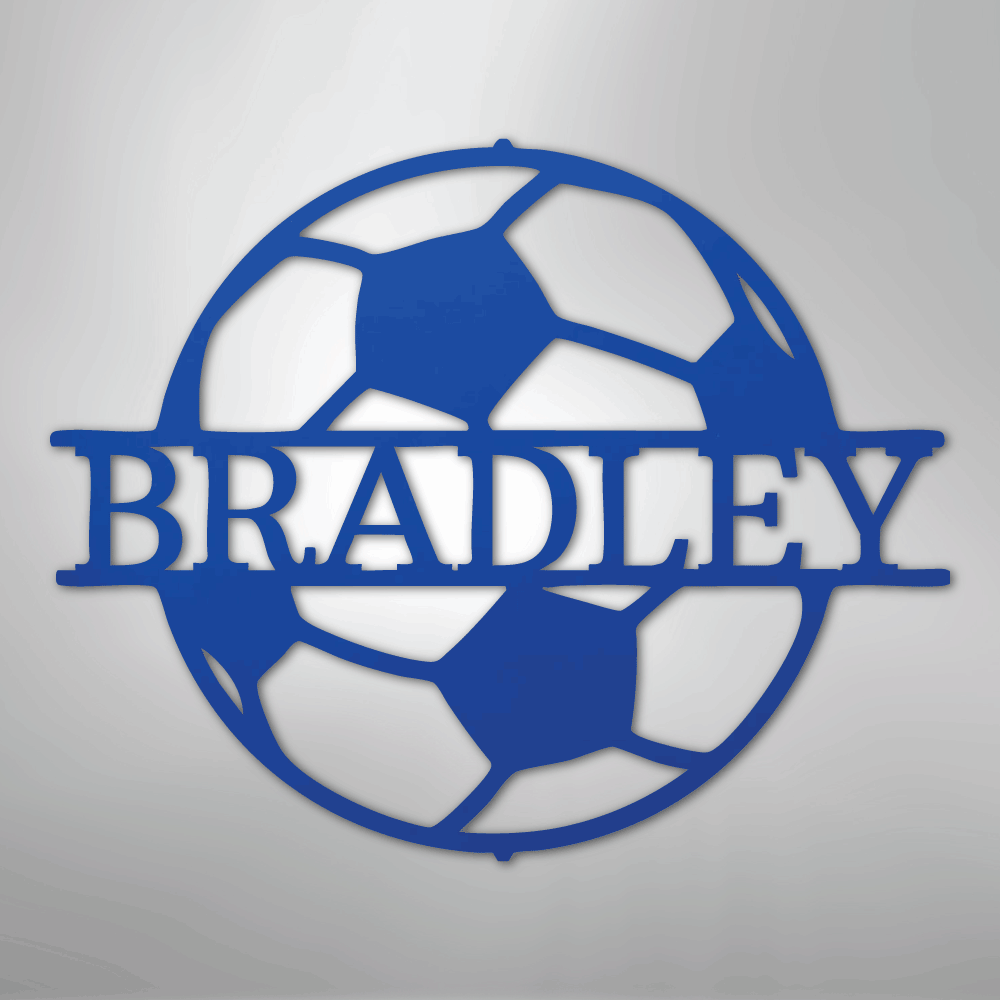 Soccer Monogram - Steel Sign - Kim’s Signature Beauty & Accessories