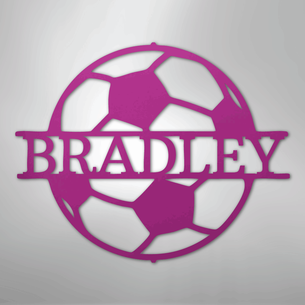 Soccer Monogram - Steel Sign - Kim’s Signature Beauty & Accessories