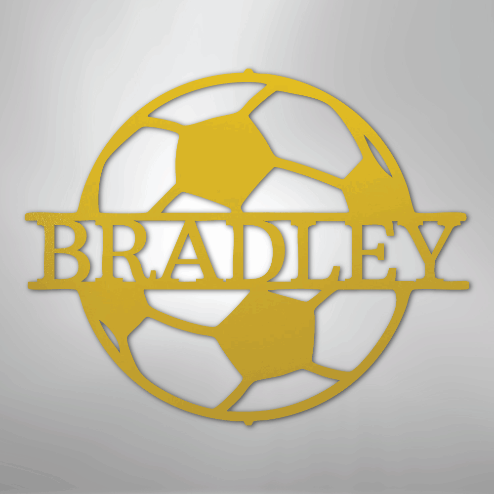 Soccer Monogram - Steel Sign - Kim’s Signature Beauty & Accessories