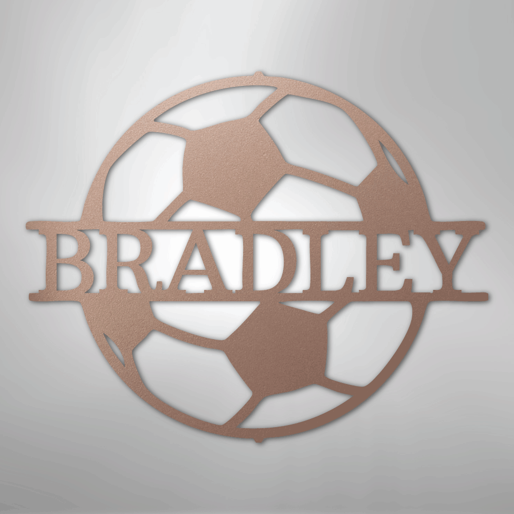 Soccer Monogram - Steel Sign - Kim’s Signature Beauty & Accessories