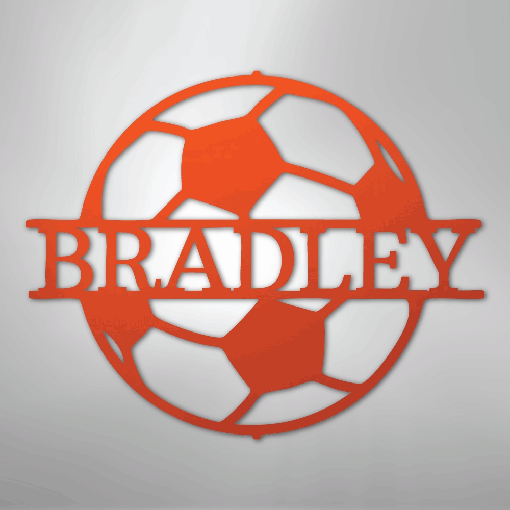 Soccer Monogram - Steel Sign - Kim’s Signature Beauty & Accessories