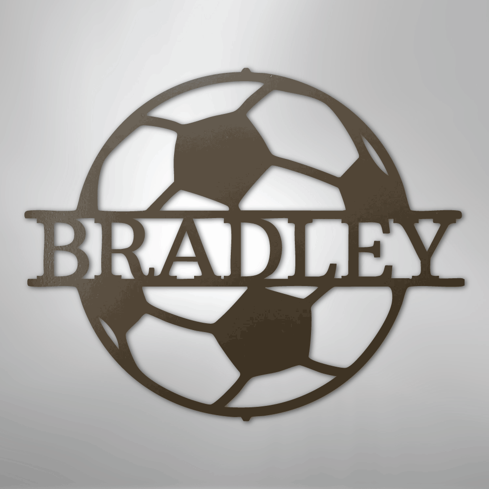 Soccer Monogram - Steel Sign - Kim’s Signature Beauty & Accessories