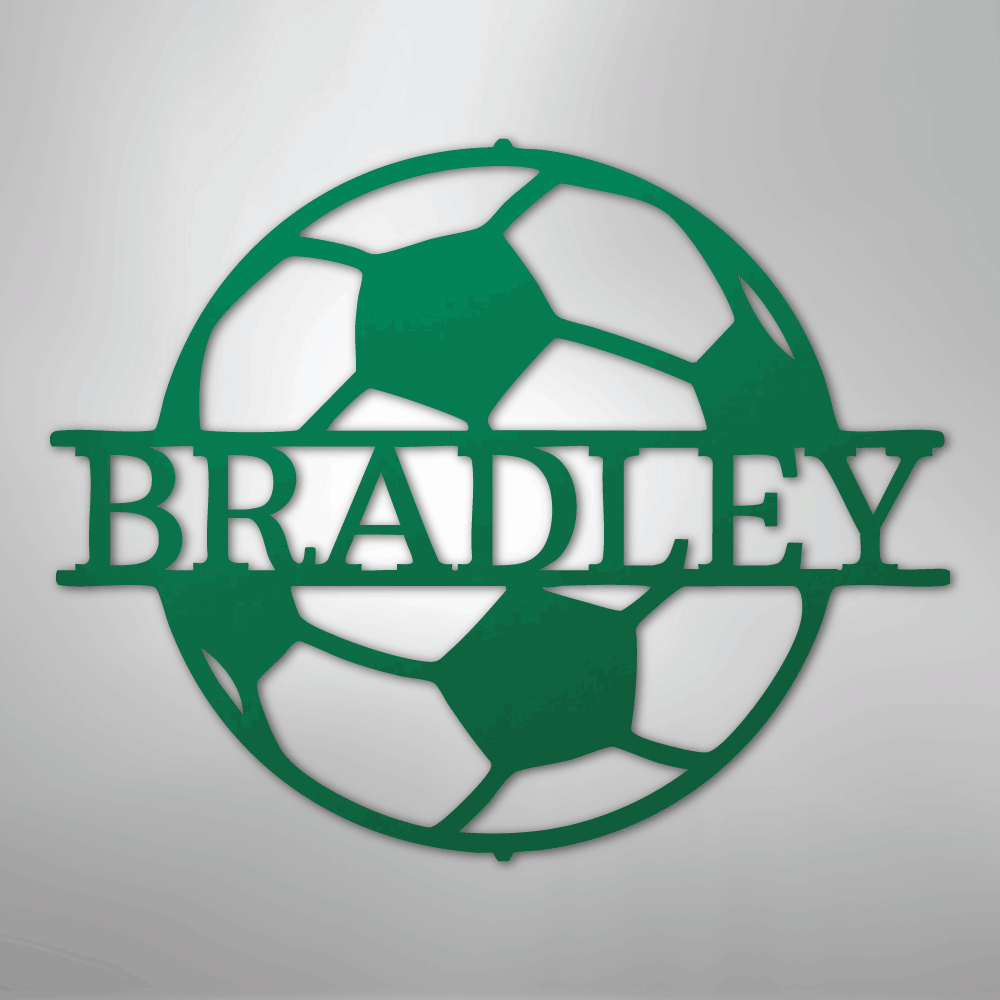 Soccer Monogram - Steel Sign - Kim’s Signature Beauty & Accessories