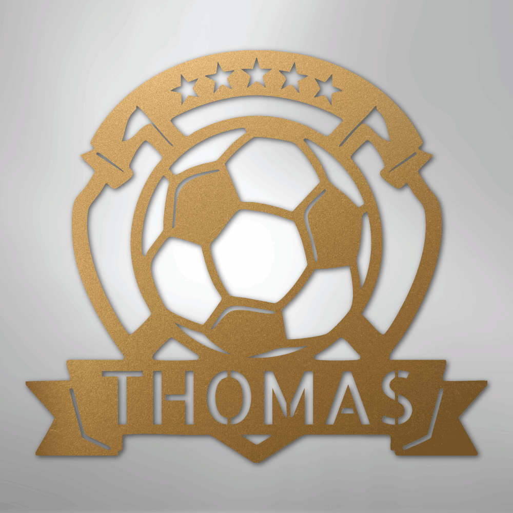 Soccer Plaque Monogram - Steel Sign - Kim’s Signature Beauty & Accessories