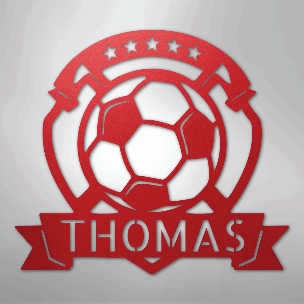 Soccer Plaque Monogram - Steel Sign - Kim’s Signature Beauty & Accessories