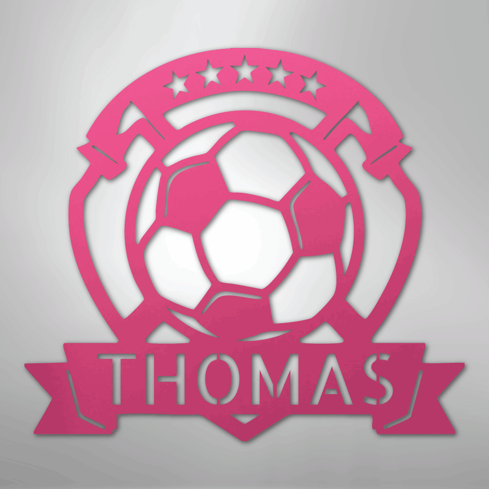 Soccer Plaque Monogram - Steel Sign - Kim’s Signature Beauty & Accessories