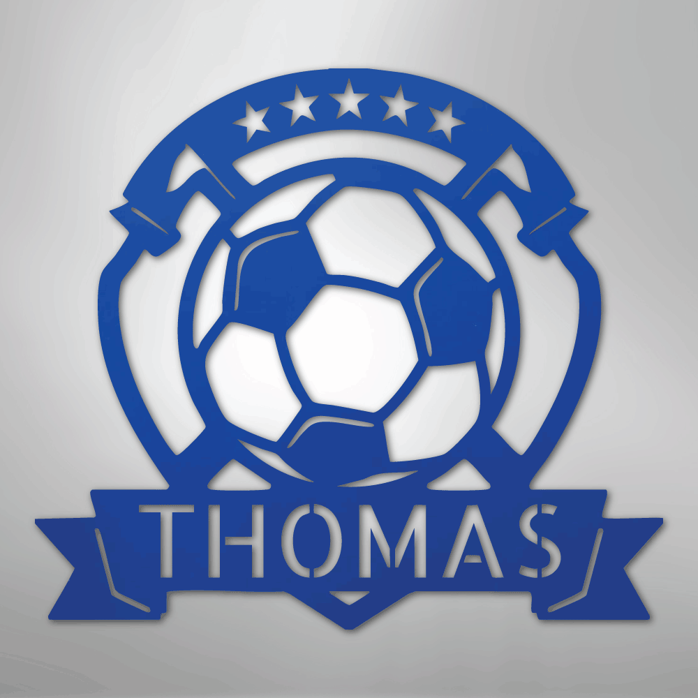 Soccer Plaque Monogram - Steel Sign - Kim’s Signature Beauty & Accessories