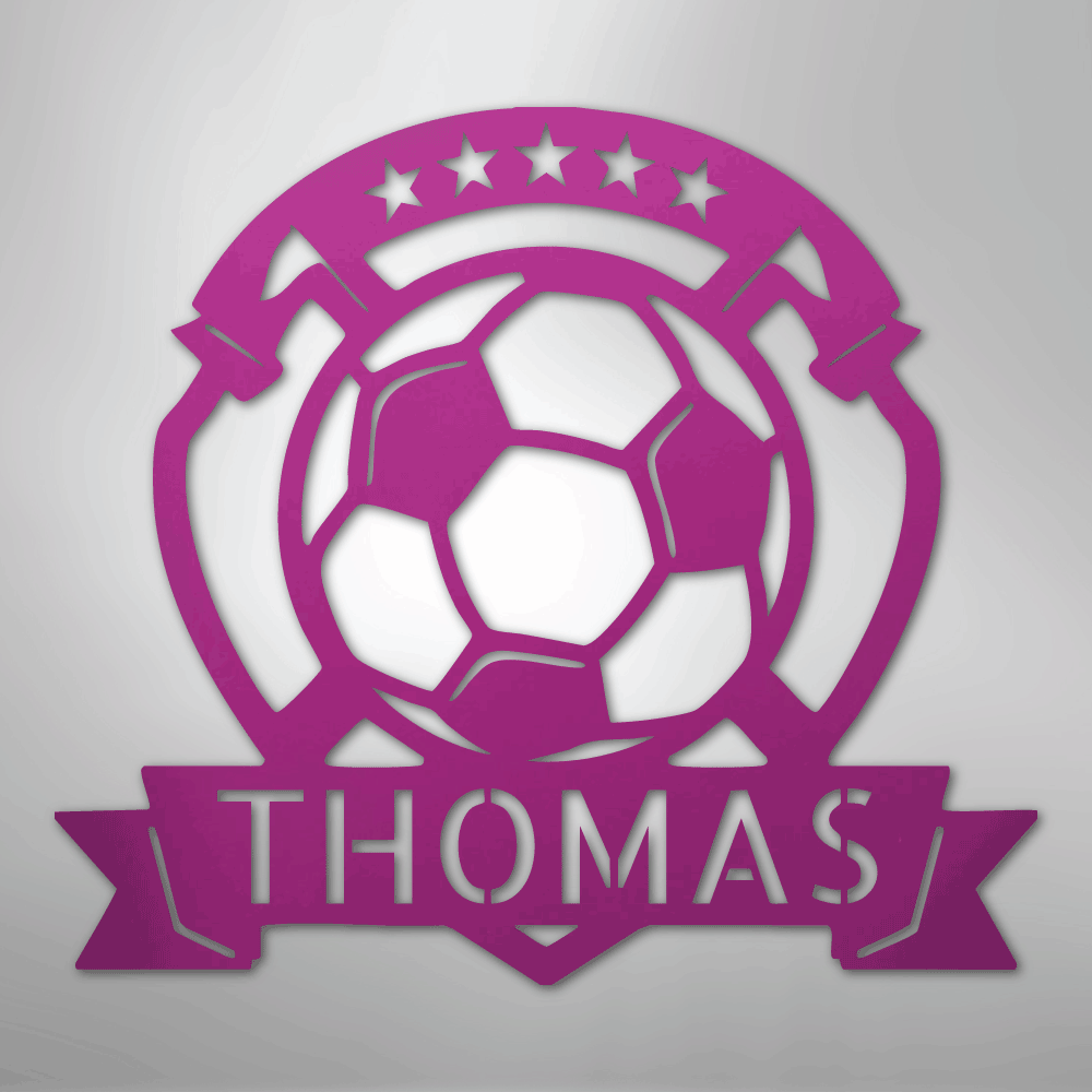Soccer Plaque Monogram - Steel Sign - Kim’s Signature Beauty & Accessories