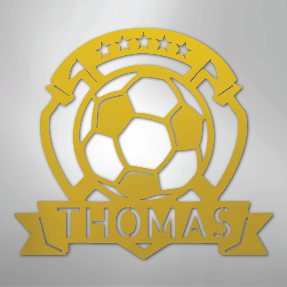 Soccer Plaque Monogram - Steel Sign - Kim’s Signature Beauty & Accessories