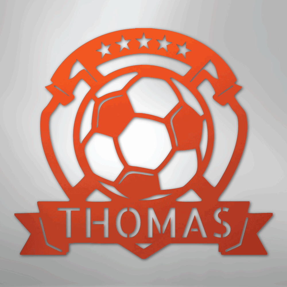 Soccer Plaque Monogram - Steel Sign - Kim’s Signature Beauty & Accessories