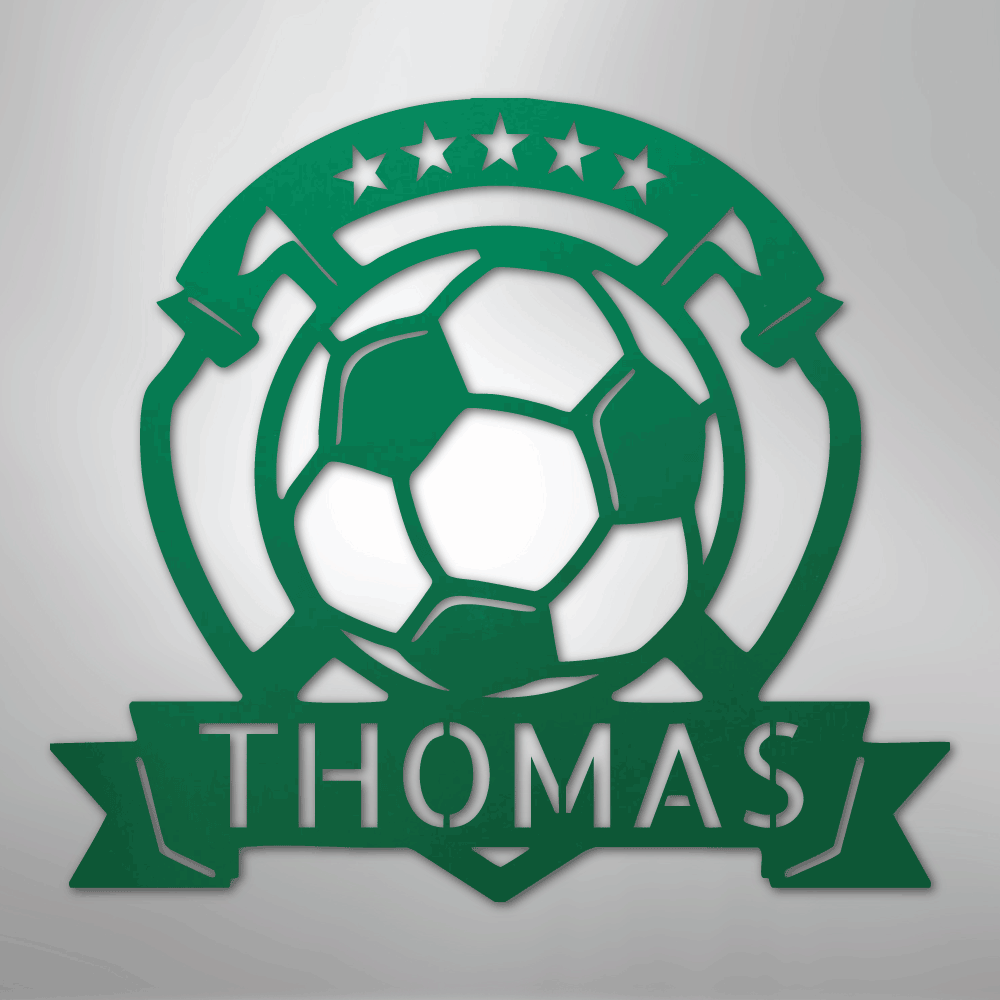 Soccer Plaque Monogram - Steel Sign - Kim’s Signature Beauty & Accessories