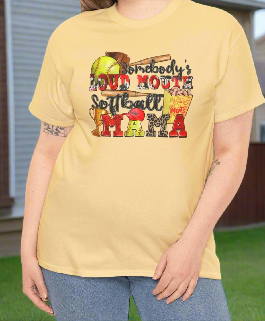 Somebody's Loud Mouth Softball Mama Tee - Kim’s Signature Beauty & Accessories    