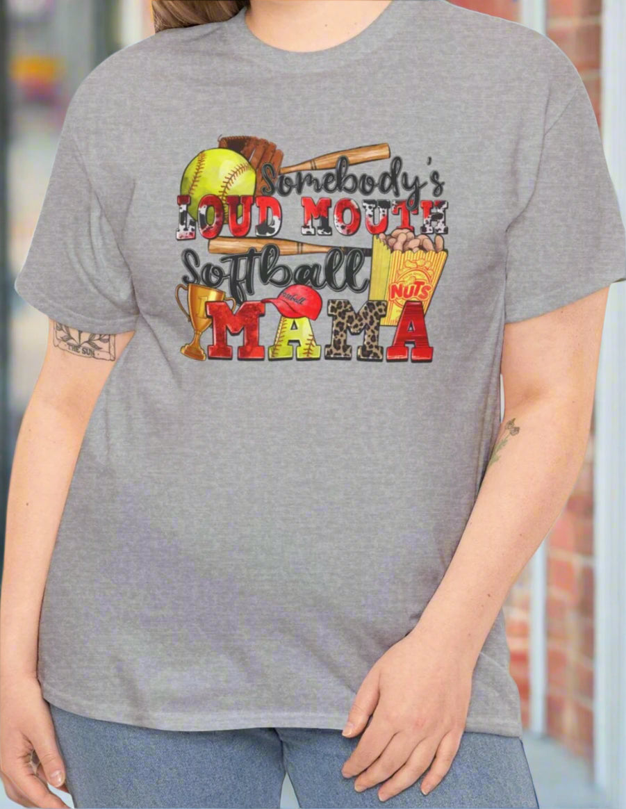 Somebody's Loud Mouth Softball Mama Tee - Kim’s Signature Beauty & Accessories    