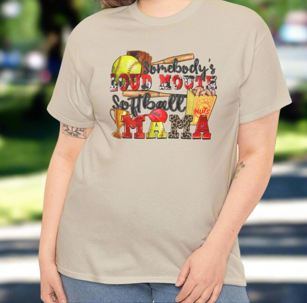 Somebody's Loud Mouth Softball Mama Tee - Kim’s Signature Beauty & Accessories    