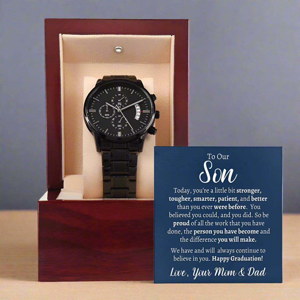 Son Graduation Message Card & Watch - Kim’s Signature Beauty & Accessories    