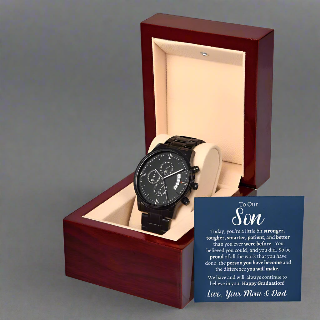 Son Graduation Message Card & Watch - Kim’s Signature Beauty & Accessories    