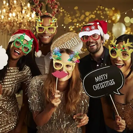 Sparkly Christmas Party Glasses (12 PACK) - Kim’s Signature Beauty & Accessories    