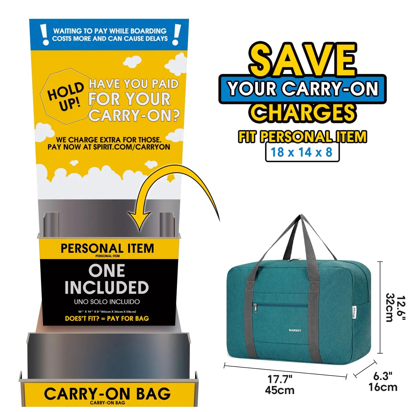 Spirit Airlines Personal Item Bag - Kim’s Signature Beauty & Accessories    