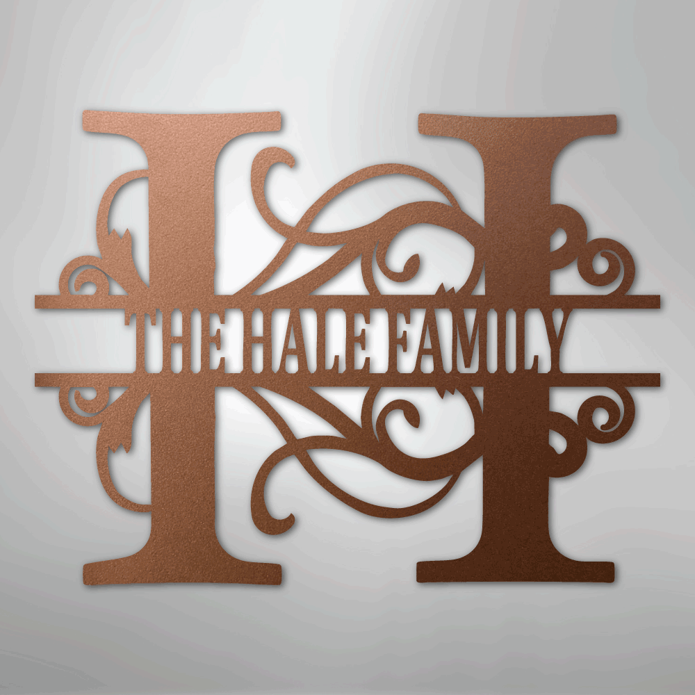 Split Letter Monogram - Steel Sign - Kim’s Signature Beauty & Accessories