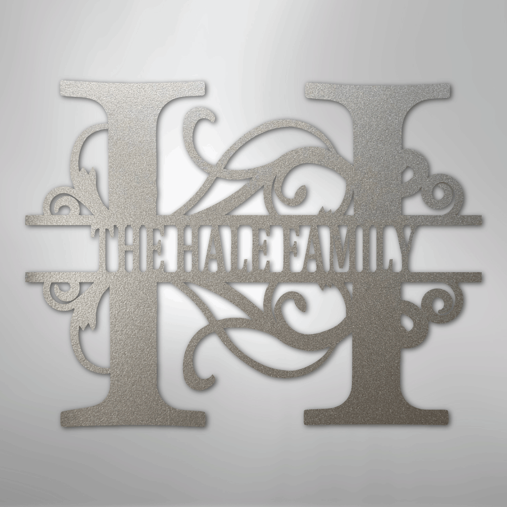 Split Letter Monogram - Steel Sign - Kim’s Signature Beauty & Accessories