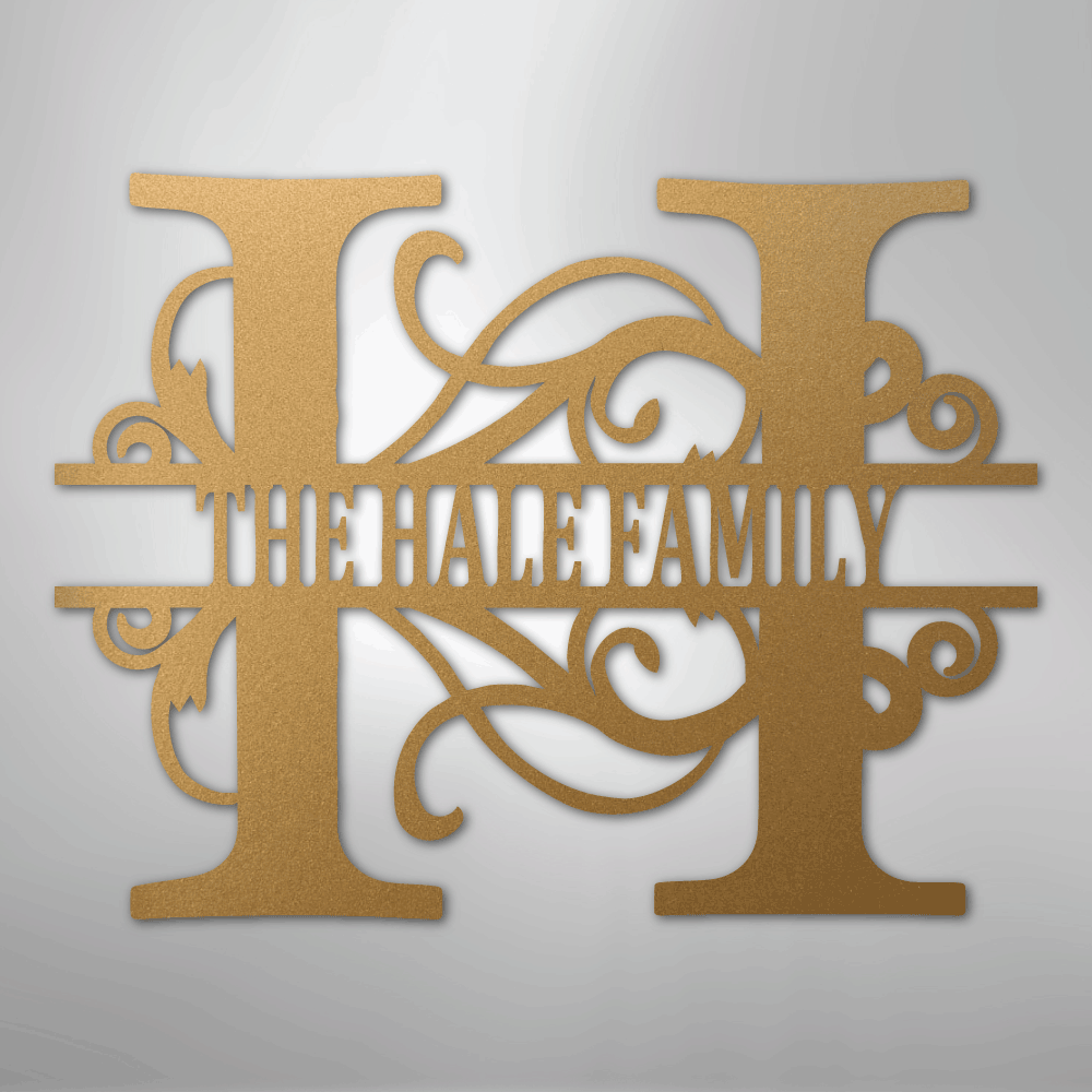 Split Letter Monogram - Steel Sign - Kim’s Signature Beauty & Accessories