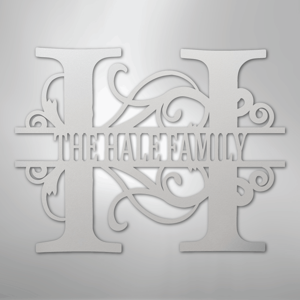 Split Letter Monogram - Steel Sign - Kim’s Signature Beauty & Accessories