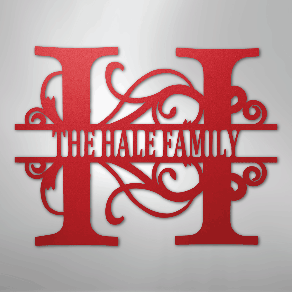 Split Letter Monogram - Steel Sign - Kim’s Signature Beauty & Accessories