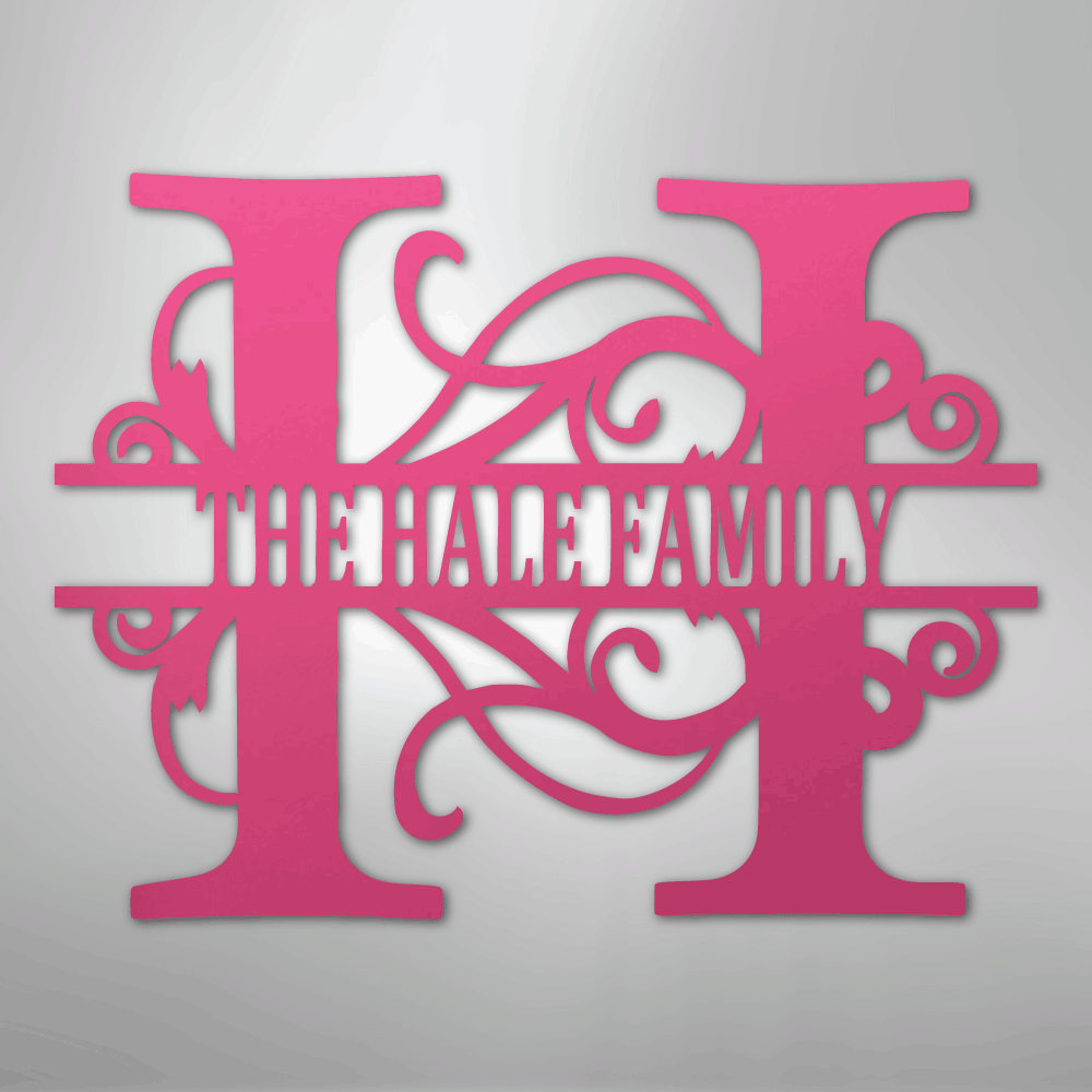 Split Letter Monogram - Steel Sign - Kim’s Signature Beauty & Accessories
