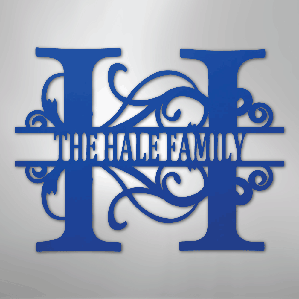 Split Letter Monogram - Steel Sign - Kim’s Signature Beauty & Accessories