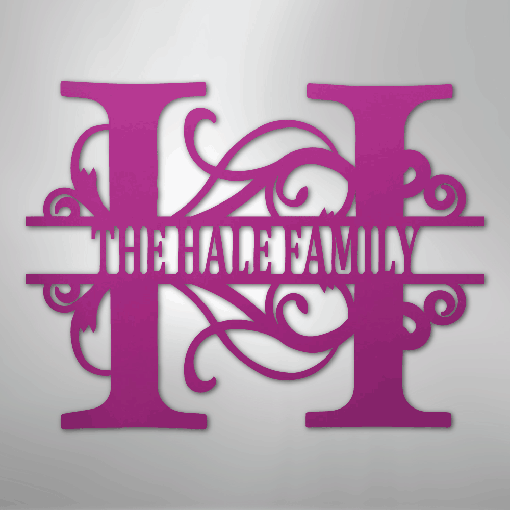 Split Letter Monogram - Steel Sign - Kim’s Signature Beauty & Accessories