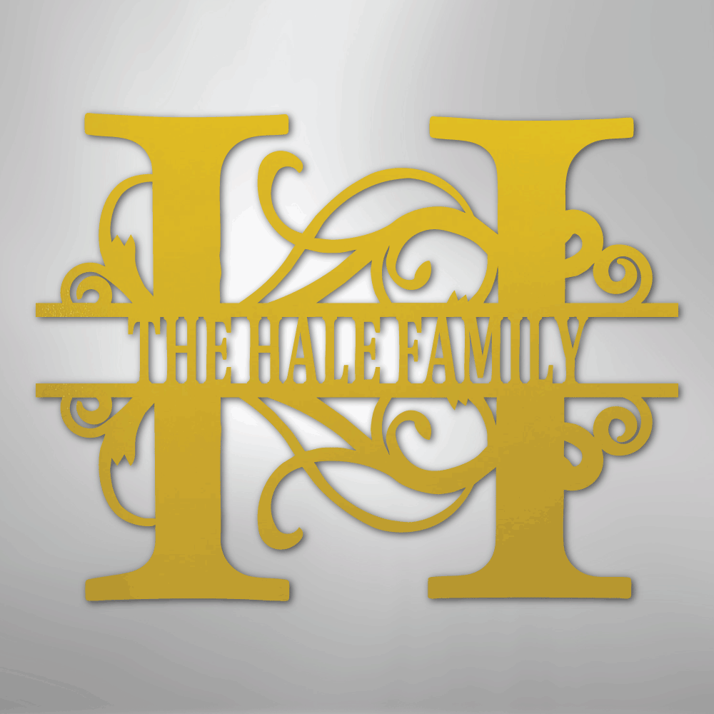 Split Letter Monogram - Steel Sign - Kim’s Signature Beauty & Accessories