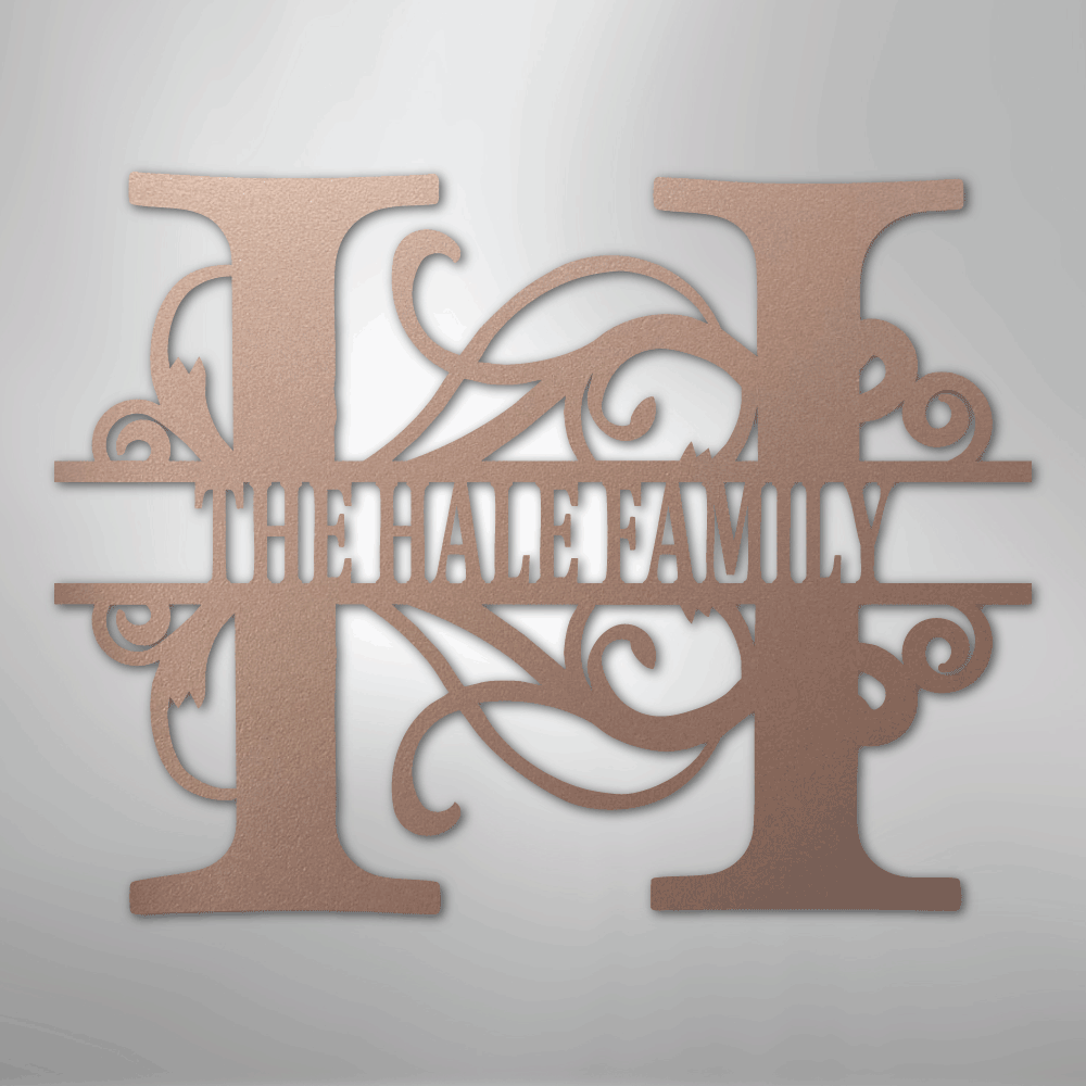 Split Letter Monogram - Steel Sign - Kim’s Signature Beauty & Accessories