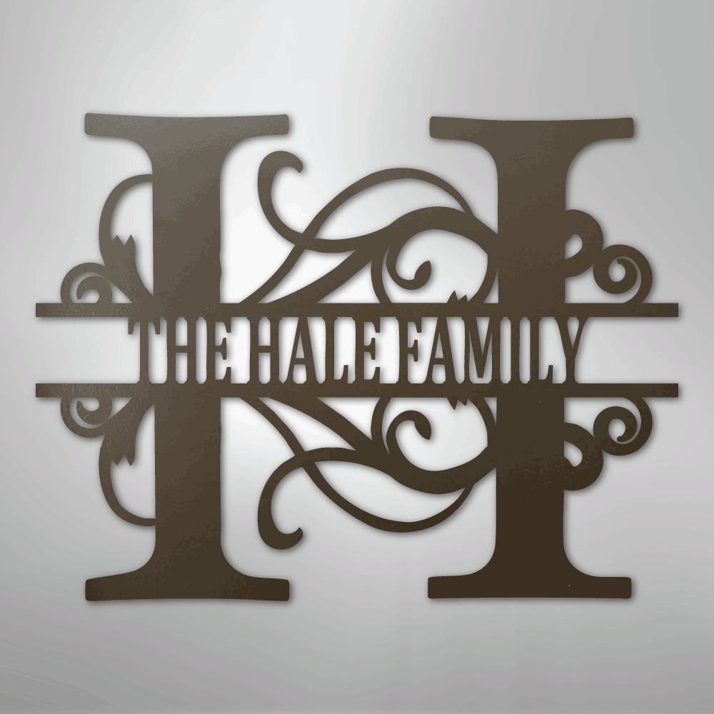 Split Letter Monogram - Steel Sign - Kim’s Signature Beauty & Accessories