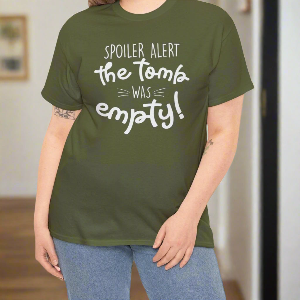 Spoiler Alert: The Tomb Was Empty Cotton Tee - Kim’s Signature Beauty & Accessories    