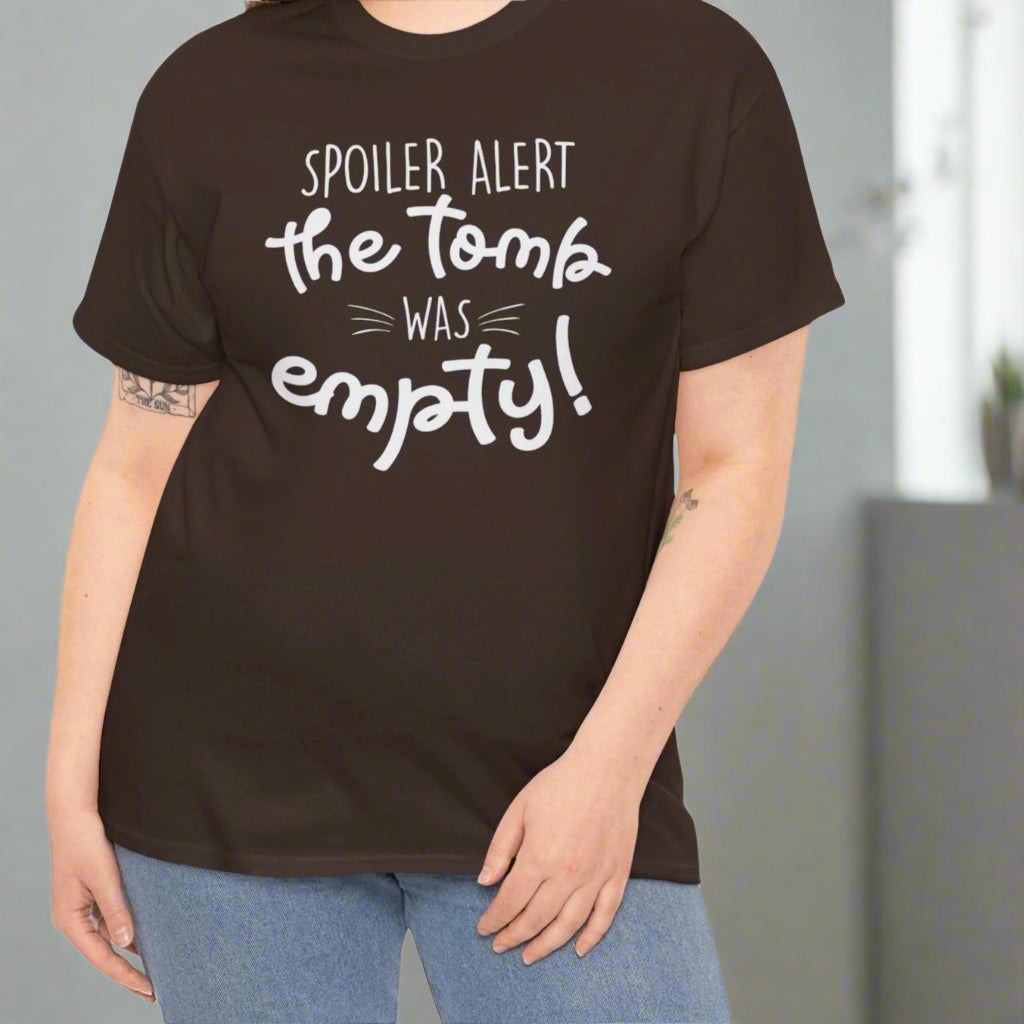 Spoiler Alert: The Tomb Was Empty Cotton Tee - Kim’s Signature Beauty & Accessories    