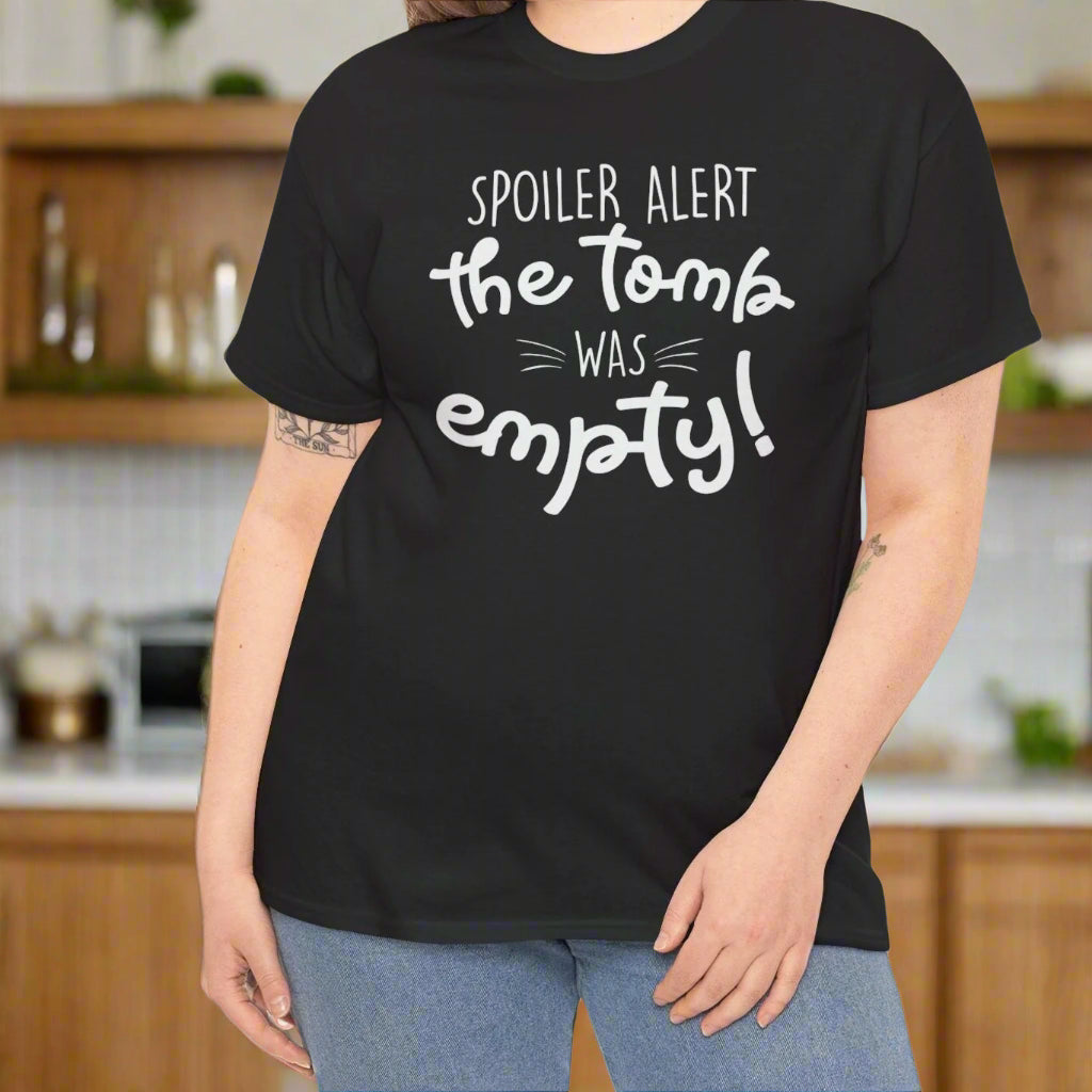 Spoiler Alert: The Tomb Was Empty Cotton Tee - Kim’s Signature Beauty & Accessories    