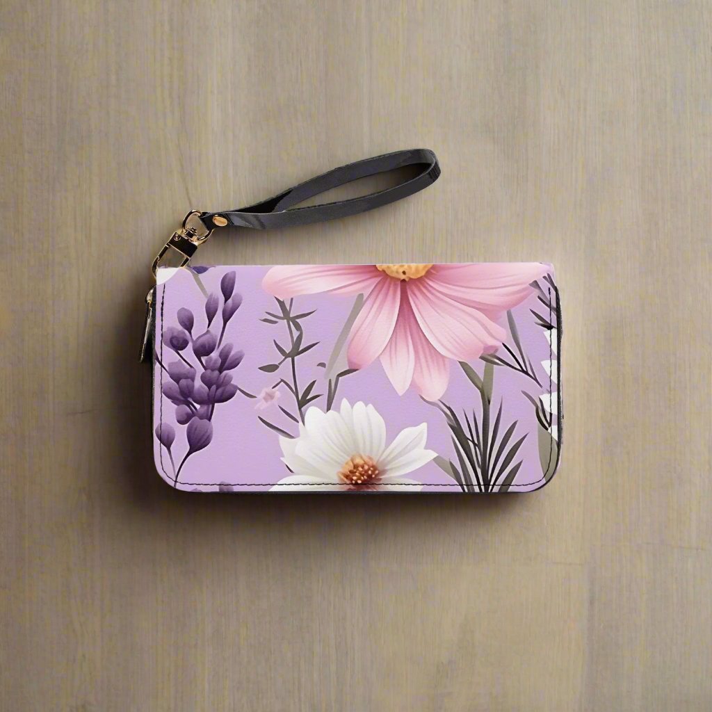 Spring Breeze  PU Leather Strap Zipper Wallet - Kim’s Signature Beauty & Accessories    