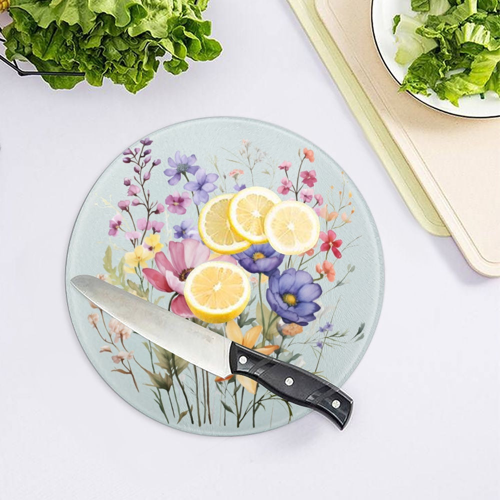 Spring Flowers Tempered Glass Cutting Board - Kim’s Signature Beauty & Accessories    