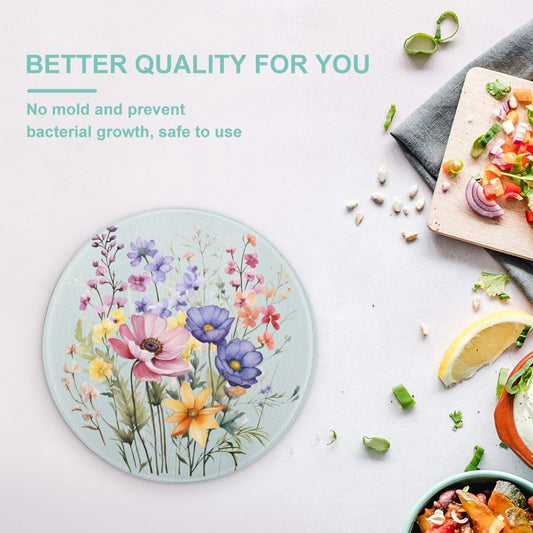Spring Flowers Tempered Glass Cutting Board - Kim’s Signature Beauty & Accessories    