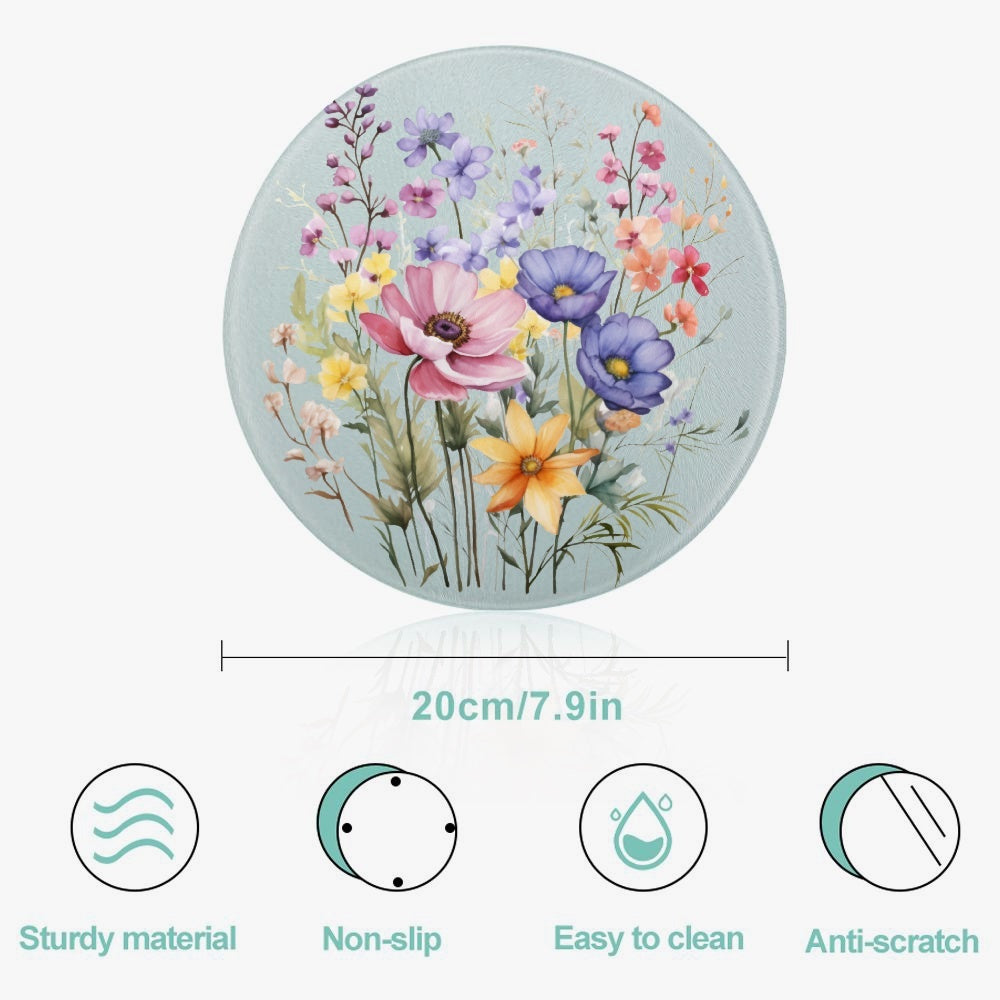 Spring Flowers Tempered Glass Cutting Board - Kim’s Signature Beauty & Accessories    