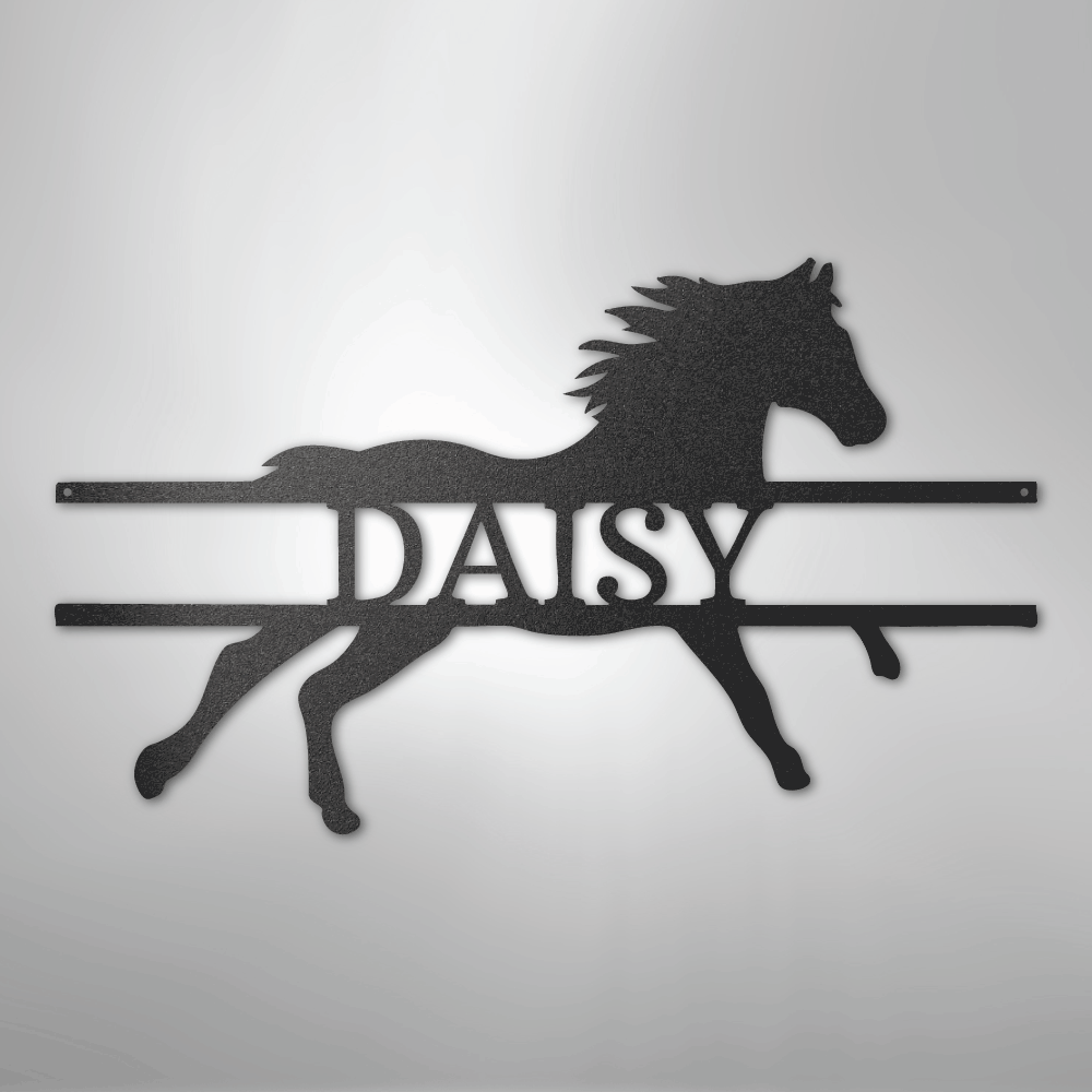 Sprinting Horse Monogram - Steel Sign - Kim’s Signature Beauty & Accessories