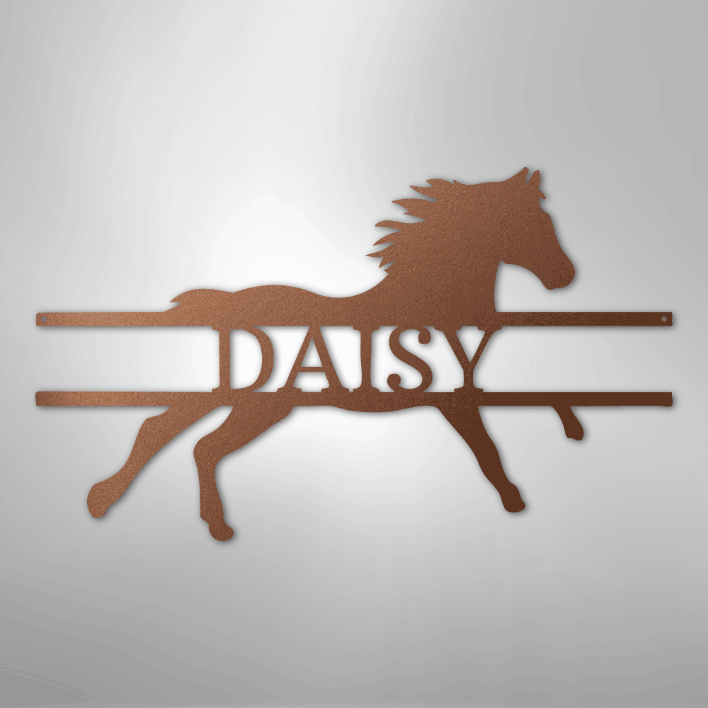 Sprinting Horse Monogram - Steel Sign - Kim’s Signature Beauty & Accessories