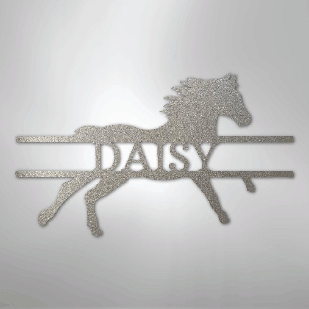 Sprinting Horse Monogram - Steel Sign - Kim’s Signature Beauty & Accessories