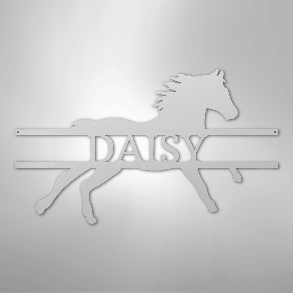 Sprinting Horse Monogram - Steel Sign - Kim’s Signature Beauty & Accessories