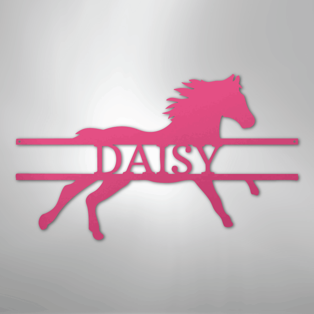 Sprinting Horse Monogram - Steel Sign - Kim’s Signature Beauty & Accessories