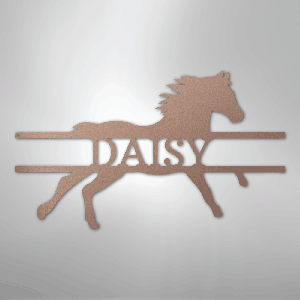 Sprinting Horse Monogram - Steel Sign - Kim’s Signature Beauty & Accessories