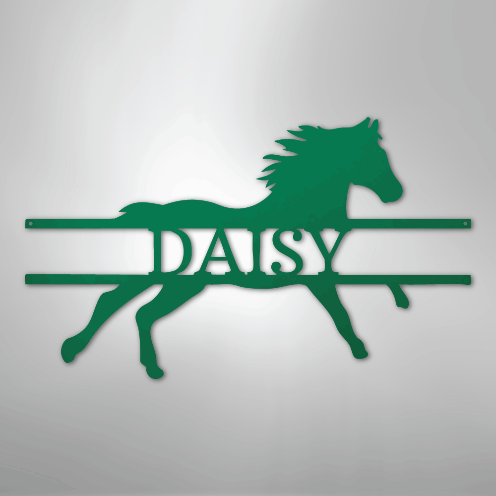 Sprinting Horse Monogram - Steel Sign - Kim’s Signature Beauty & Accessories